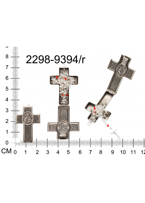 Schránkový kříž s obrázkem a s mini růžencem PU:33100