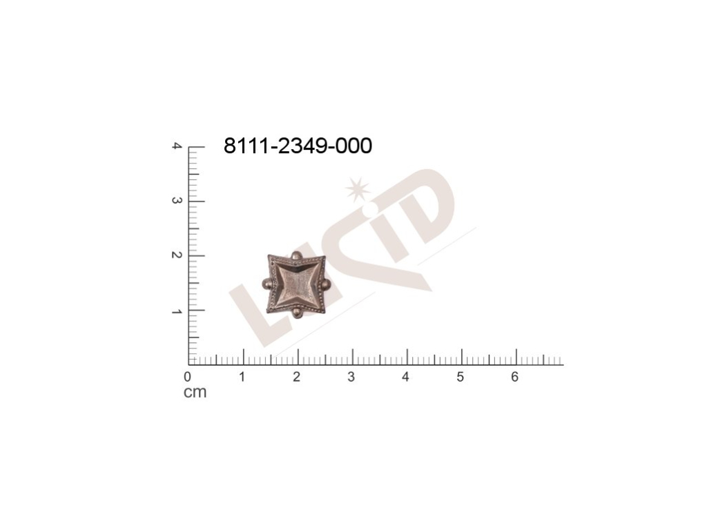 fancy shape quadrangle other without loops / attaching holes 13.0x13.0mm