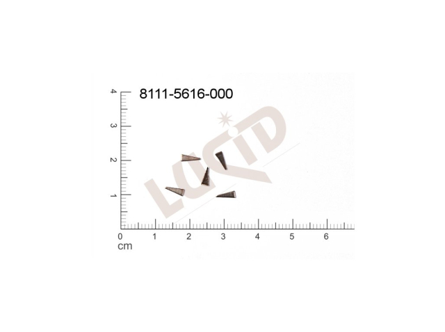 flat cut-out triangles other without loops / attaching holes 6.0x2.0mm