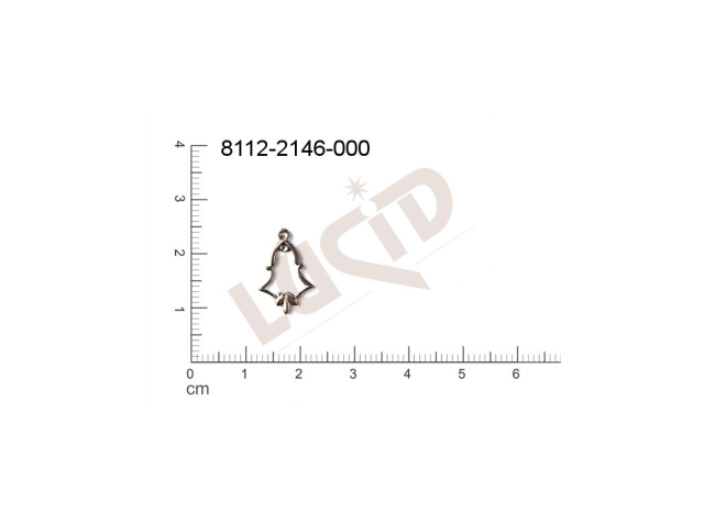 Tvarový výlisek s 1 očkem (svěšovací dírkou) 15.0x10.0mm