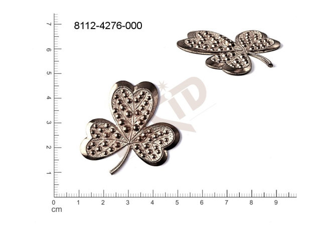 fancy shape plant motives leaves without loops / attaching holes 40.0x40.0mm