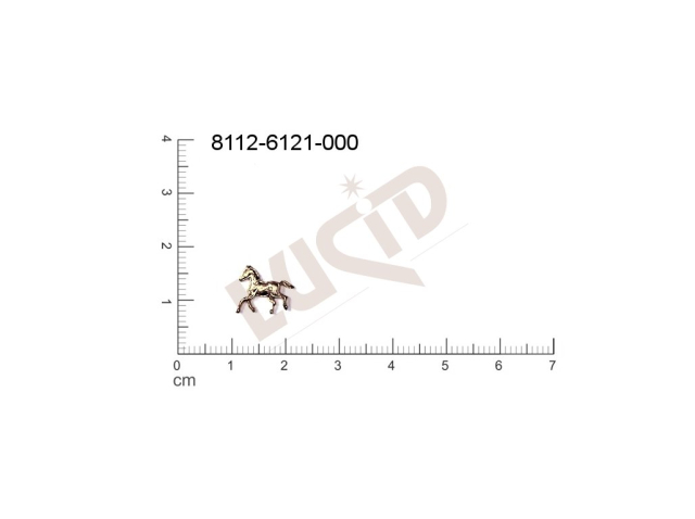 Tvarový výlisek zvířata kůň bez oček (svěšovacích dírek) 10.0x10.0mm