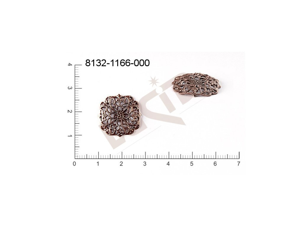 Filigrán, tvarový výlisek, ostatní, 18x18mm, prořezávaný, tvarovaný