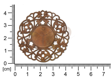 Filigree, stamped shape, (round), 40x40mm, cut-out