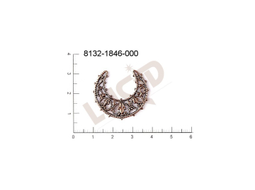 Filigree, fancy shape, halfmoons , without  loops , cut-out, 