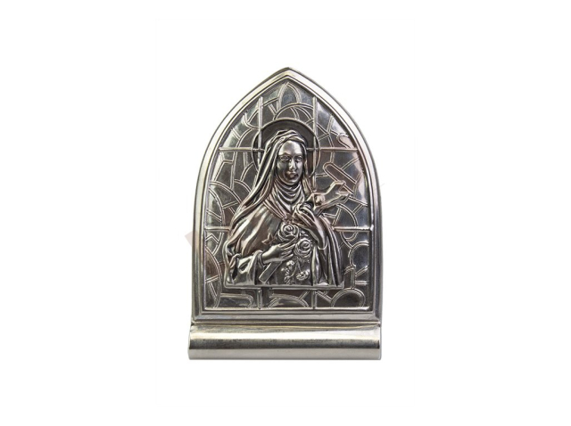 Stand embossed motif Saint Theresa, nickel