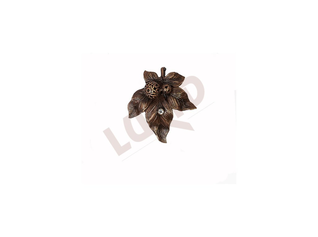Brooch Leaves of vine - antique copper