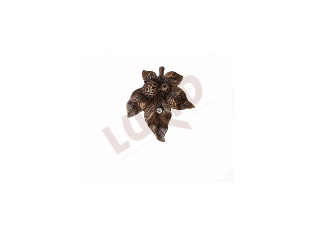 Brooch Leaves of vine - antique copper