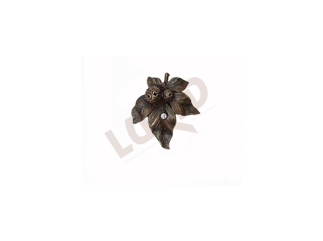 Brooch Leaves of vine - antique brass