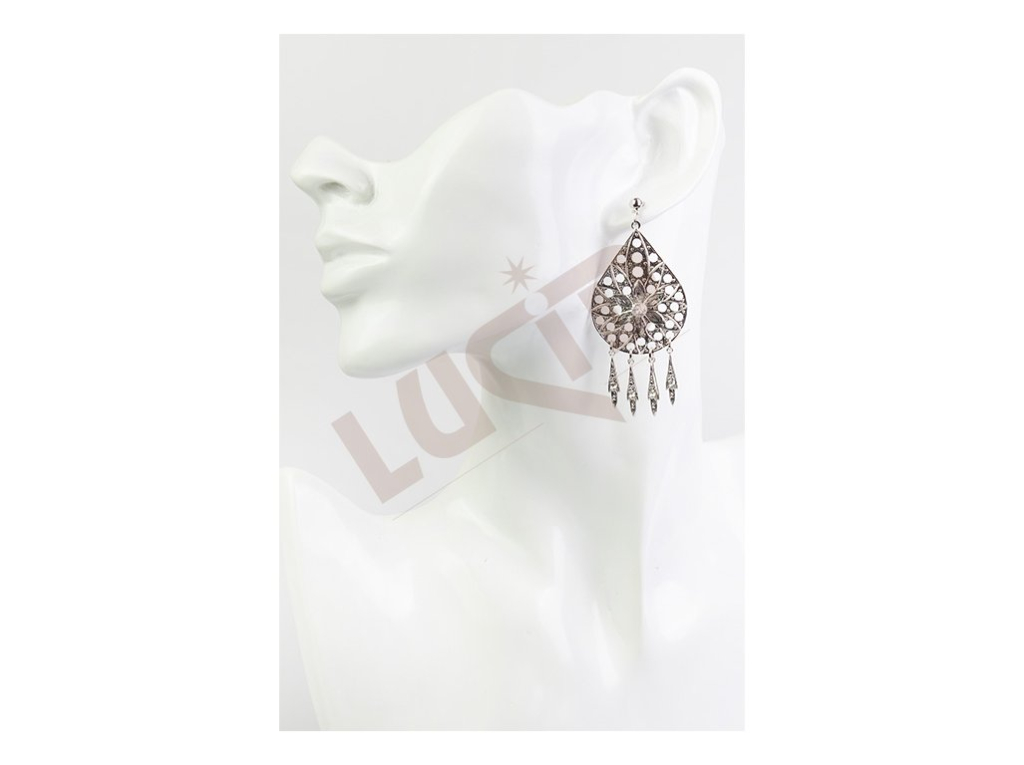 Earrings Arabia II (large) - rhodium
