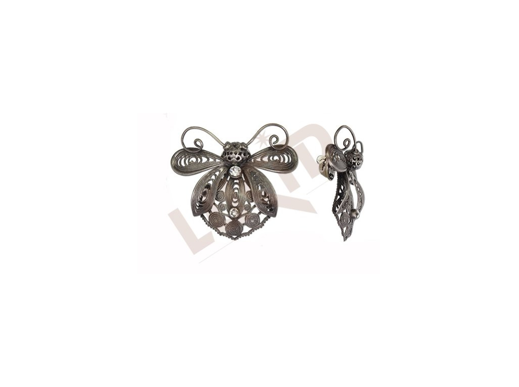 Brooch butterfly II - antique silver