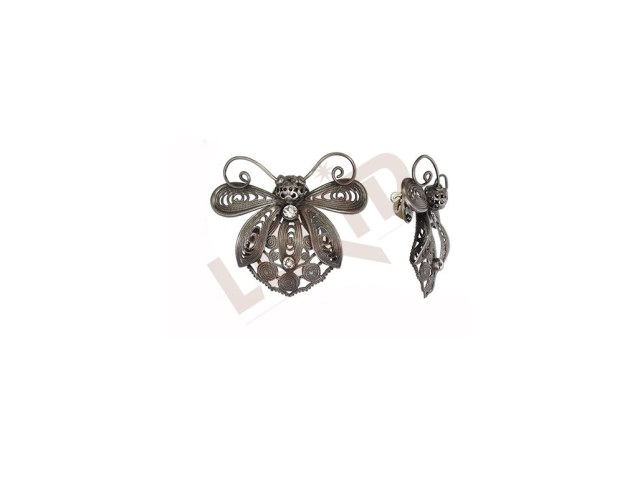 Brooch butterfly II - antique silver