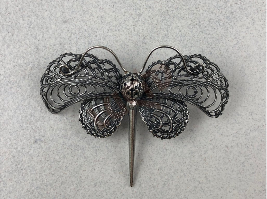 Brooch butterfly III - antique silver