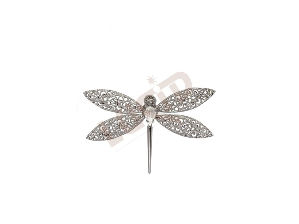 Brooch Dragonfly - rhodium