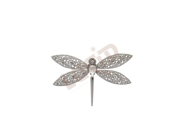 Brooch Dragonfly - rhodium
