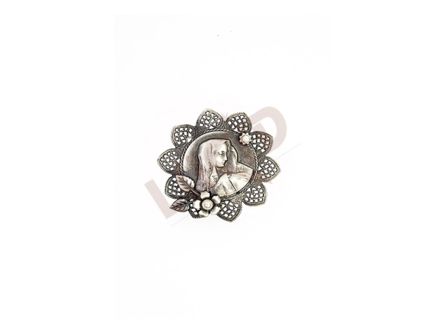 Brooch Madonna - antique silver