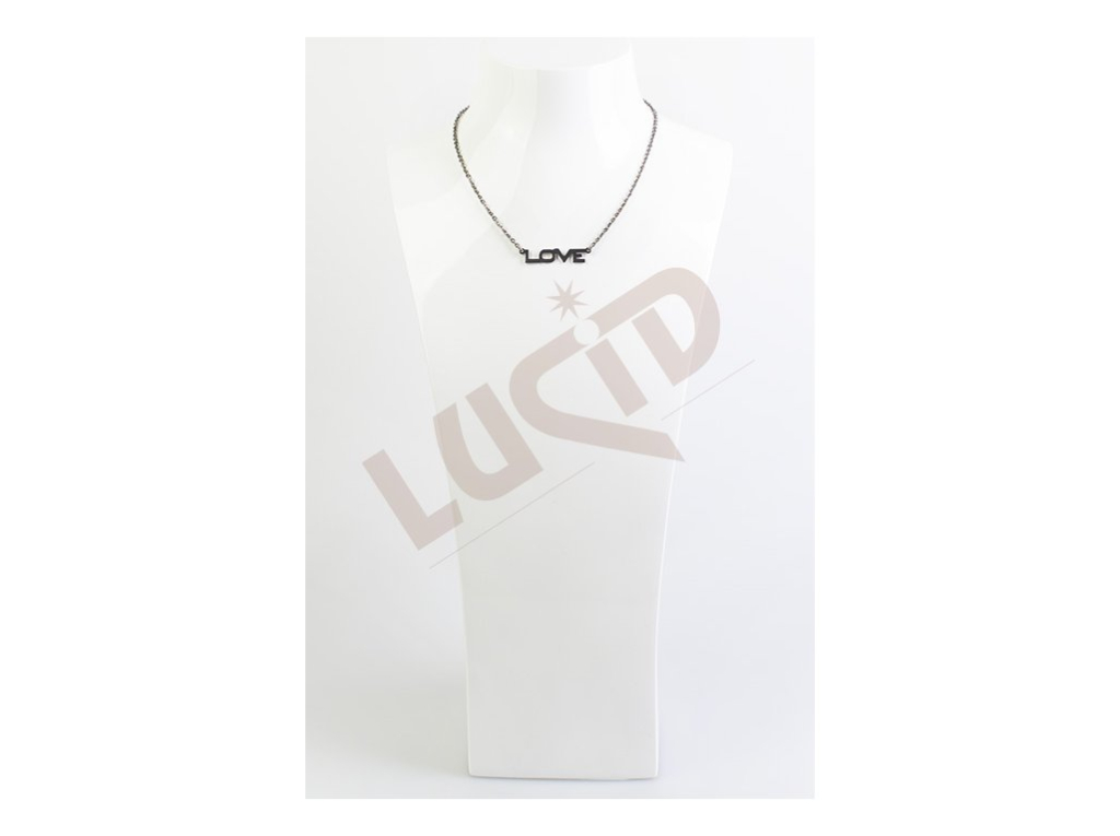 Pendant LOVE with chain - palladium