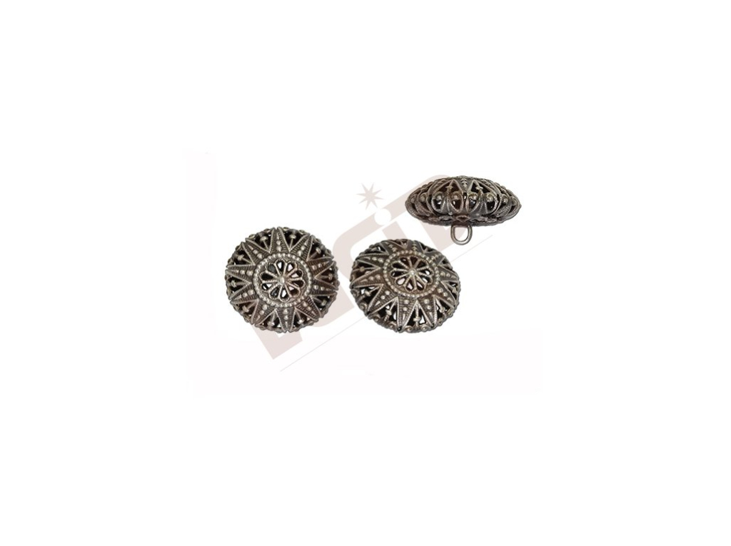 Button Filigree - antique silver