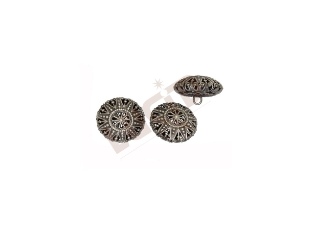 Button Filigree - antique silver