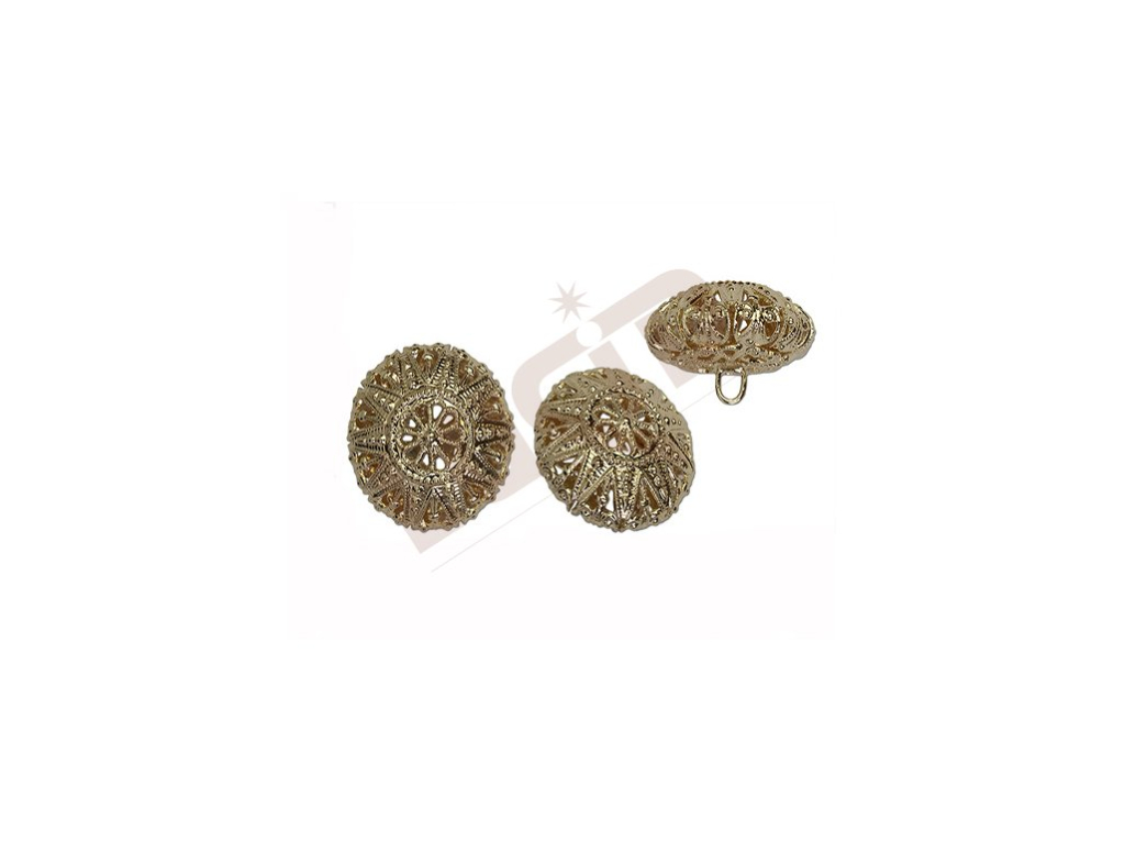 Button Filigree - polished brass