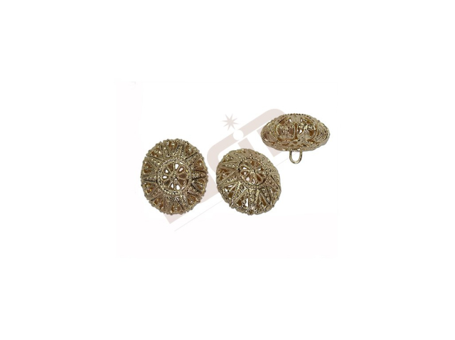 Button Filigree - polished brass