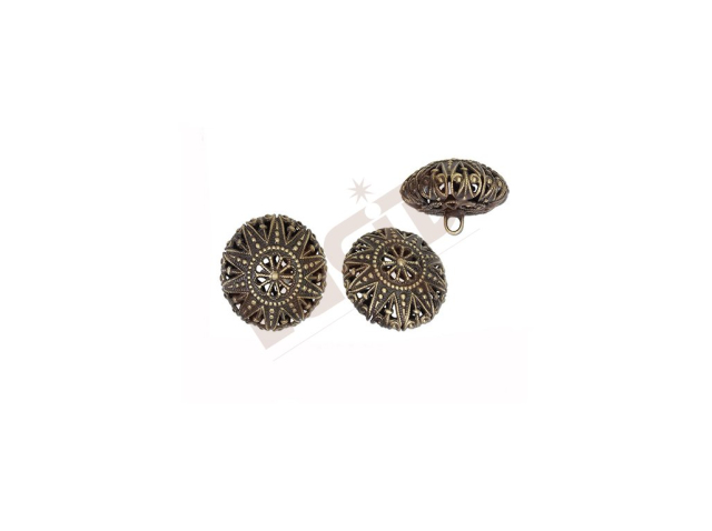 Button Filigree - antique brass