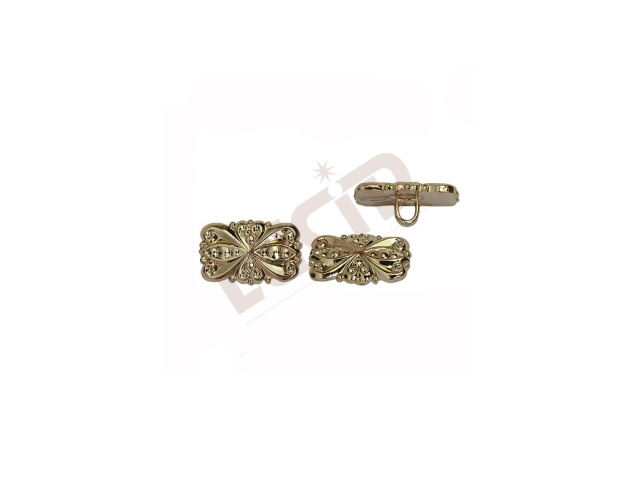Button Flowers - polished brass