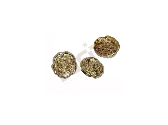 Button Flower - polished brass