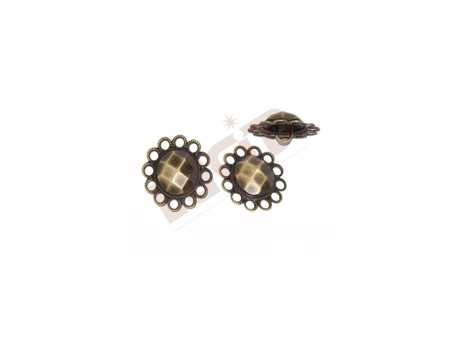 Button decorative - antique brass