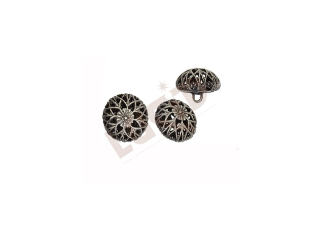 Button Filigree II - antique silver