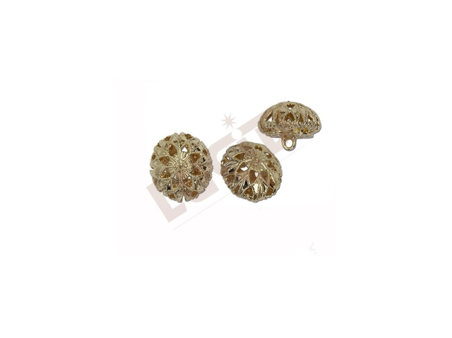 Button Filigree II - polished brass