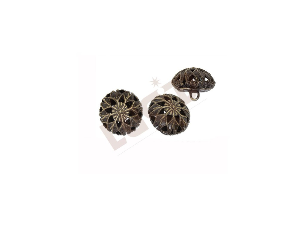 Button Filigree II - antique brass