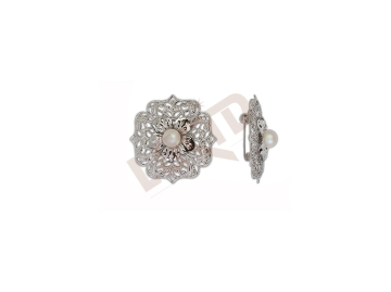 Brooch Filigree flower - rhodium