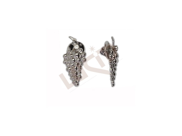 Brooch - Grapes with glass stones and clutch - rhodium
