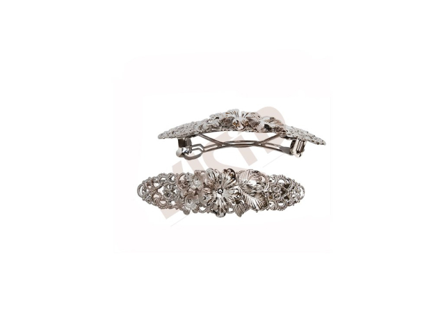 Hair clasp french - rhodium