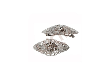 Vlasová francouzská spona s kameny - rhodium