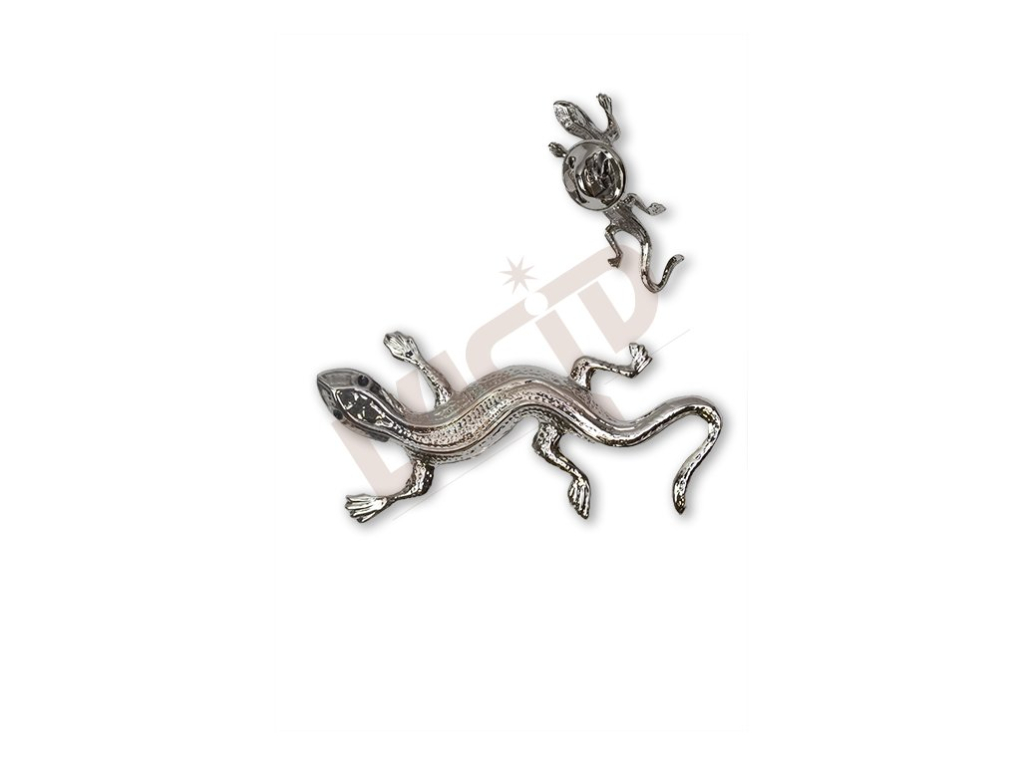 Brož ještěrka - rhodium