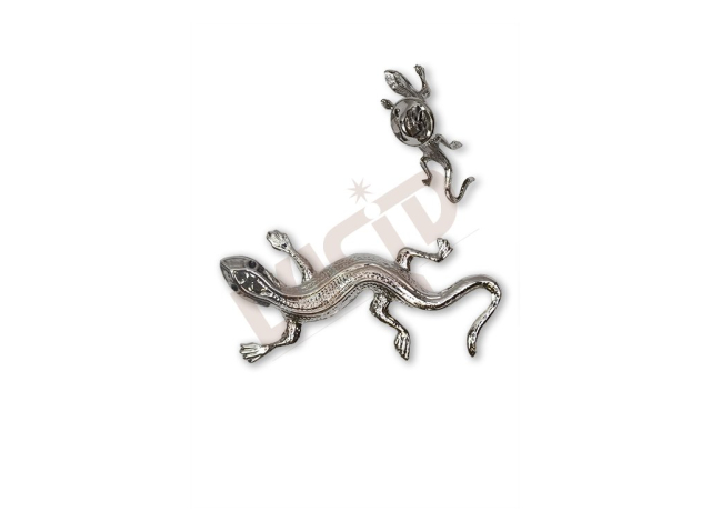 Brož ještěrka - rhodium