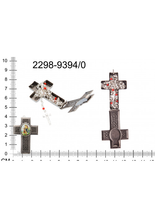 Schránkový kříž s obrázkem a s mini růžencem PU:31900