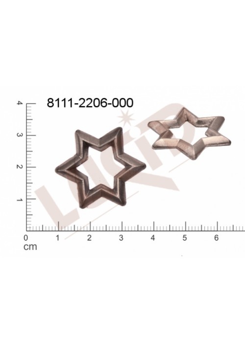 Tvarový výlisek hvězda, bez oček (svěšovacích dírek) 24.0 x2 4.0mm