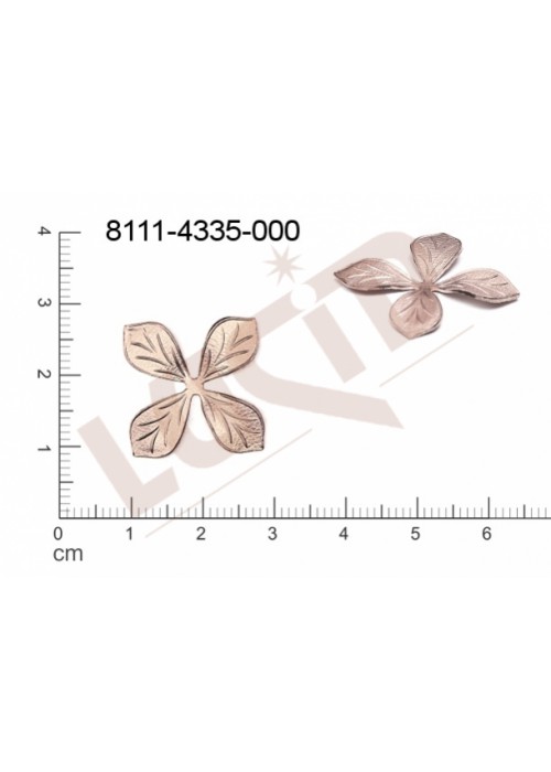 Tvarový výlisek rostlinné motivy kytky, květinové motivy bez oček (svěšovacích dírek) 26.0x26.0mm