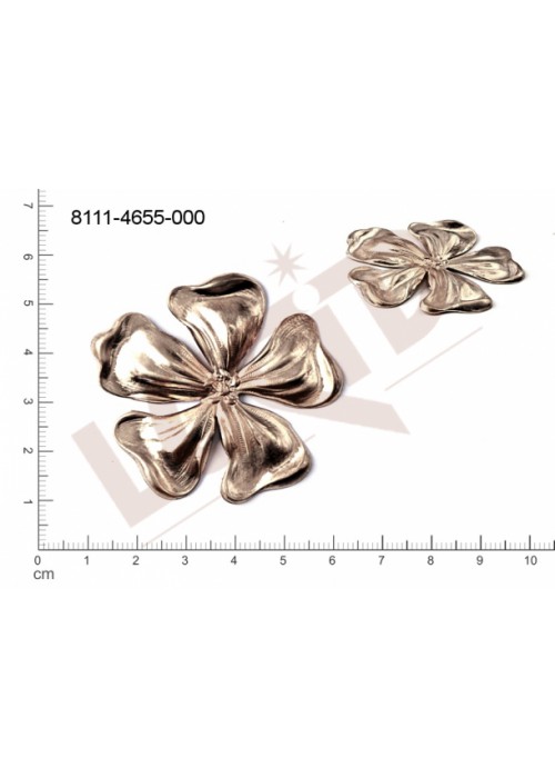 Tvarový výlisek rostlinné motivy kytky, květinové motivy bez oček (svěšovacích dírek) 33.0x28.0mm