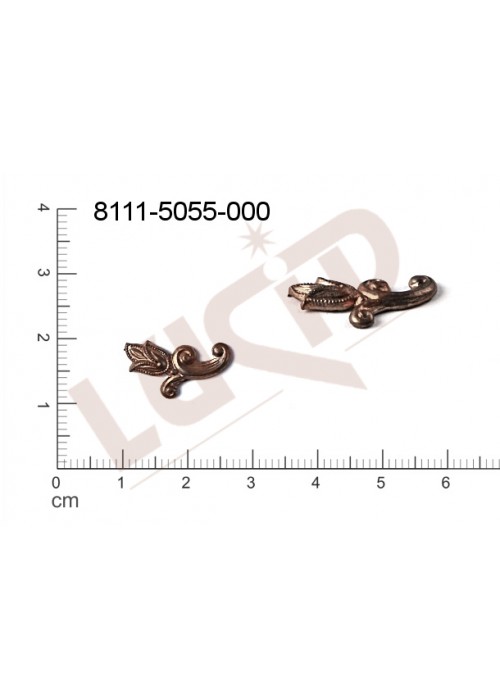 Tvarový výlisek rostlinné motivy kytky, květinové motivy bez oček (svěšovacích dírek) 16.0x8.0mm Tvarový výlisek rostlinné motivy kytky, květinové motivy bez oček (svěšovacích dírek) 16.0x8.0mm