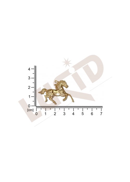 Tvarový výlisek zvířata kůň bez oček (svěšovacích dírek) 35.0x25.0mm