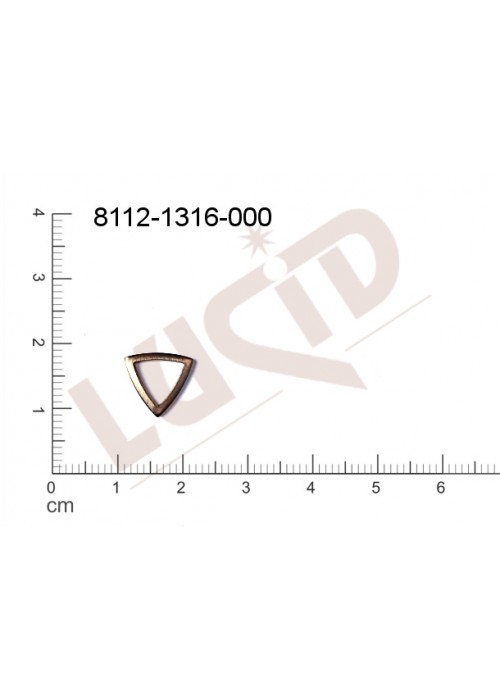 Tvarový výlisek trojúhelník bez oček (svěšovacích dírek) 11.0x11.0mm