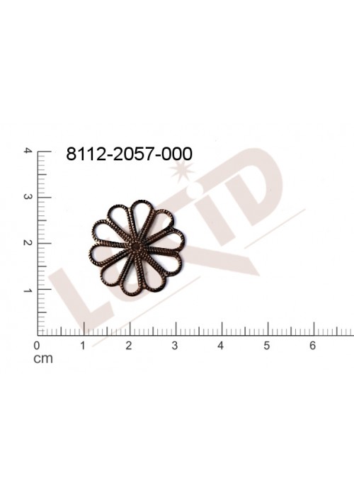 Tvarový výlisek rostlinné motivy kytky, květinové motivy bez oček (svěšovacích dírek) 20.0mm