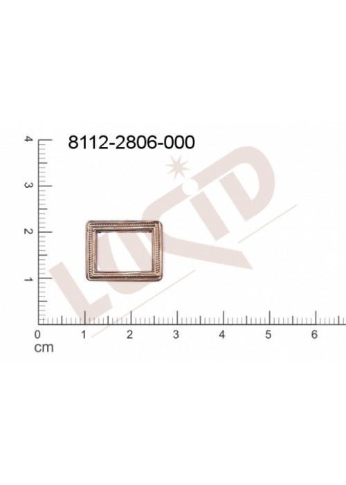 Tvarový výlisek čtyřúhelníky bez oček (svěšovacích dírek) 17.0x13.0mm
