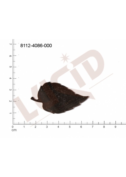 Tvarový výlisek rostlinné motivy lístečky bez oček (svěšovacích dírek) 50.0x25.0mm