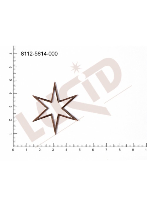 Plochý výsek hvězda bez oček (svěšovacích dírek) 39.0mm