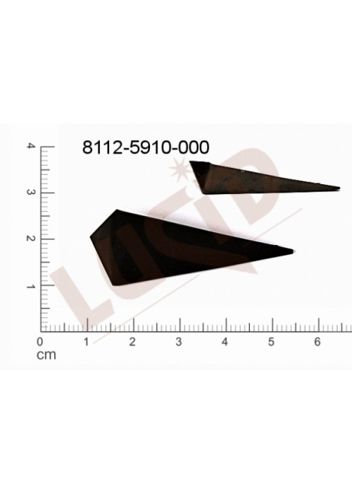 Tvarový výlisek čtyřúhelníky bez oček (svěšovacích dírek) 44.3x17.7mm